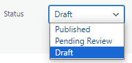 WordPress page status in quick edit