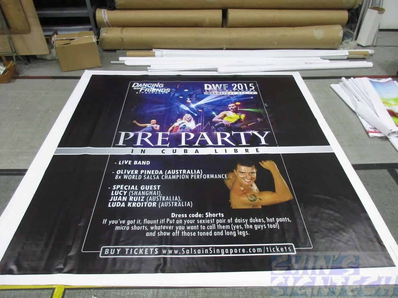 8 x 5ft PVC banner printing for dancing with friends Photo Booth backdrop - PreParty