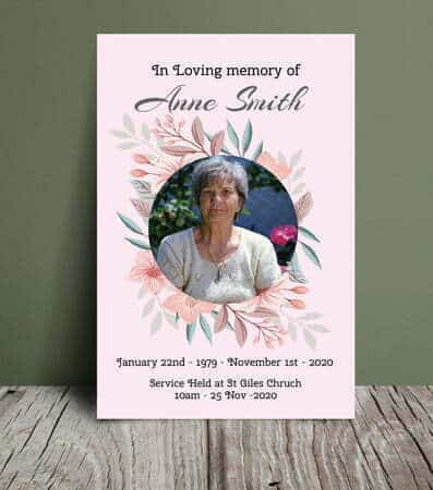 Pink blush floral funeral order of service 027 Pink blush floral funeral order of service 027 - Free Funeral Order of Service Template
