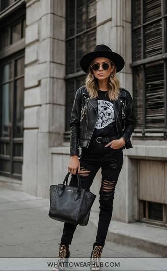 13 Rock-Inspired Black Outfits For Women Who Love Music And Fashion