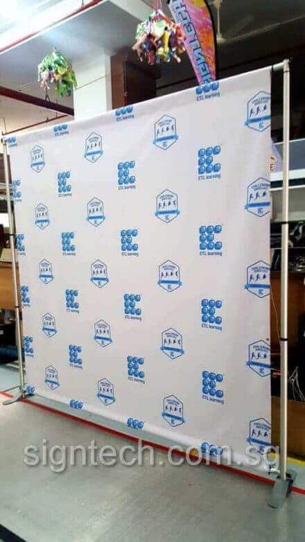 Portable Telescopic Backdrop with PVC banner