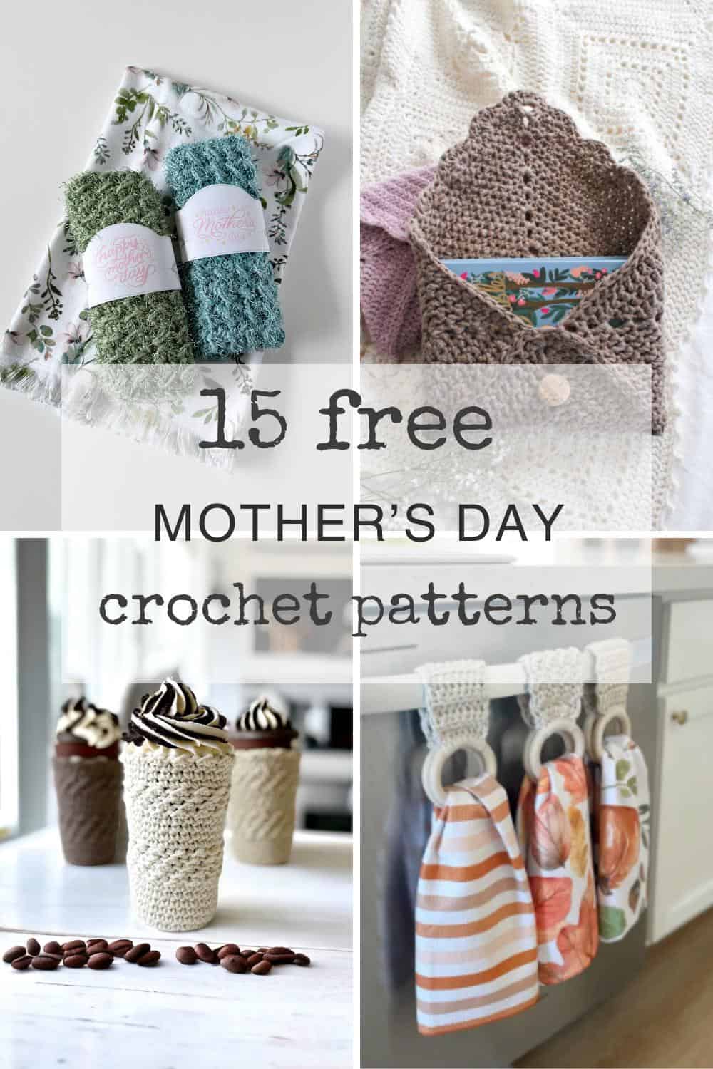 photos of various free crochet patterns for mothers day