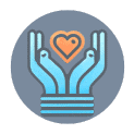 Icon with caring hands holding a heart, symbolizing compassionate home care services providing emotional and physical support to seniors.png Home Care Services: Compassionate Support for Emotional Well-Being