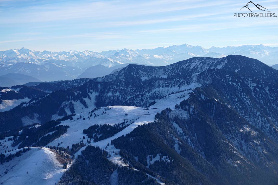 Der Blick vom Wendelstein in die Alpen