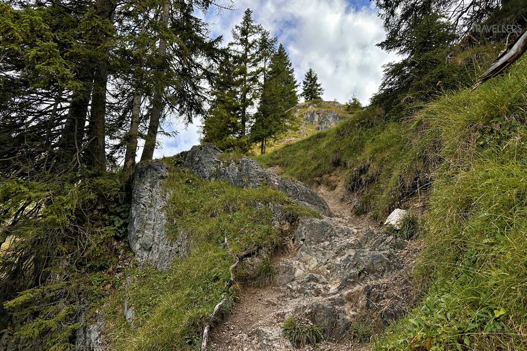 Eine felsige Stelle auf dem Fritz-Koeber-Steig