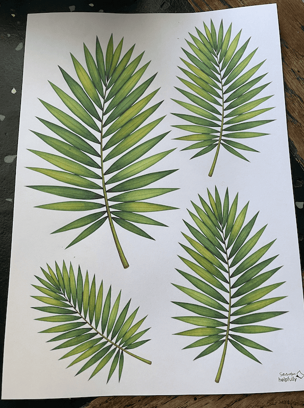 Coole Deko basteln mit der Papiervorlage mit Palmwedelblatt zum Ausdrucken