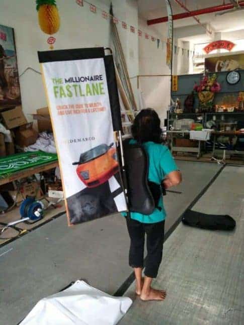 backpack banner: Rectangle shape