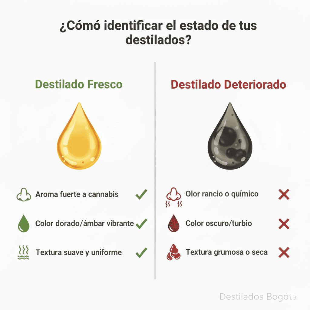 Así identificas si tu destilado de THC es fresco o no