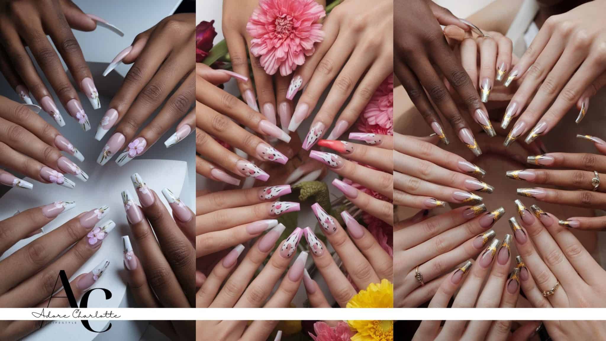 Easter Coffin Nail Designs Beautiful hand.