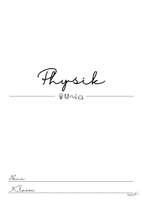 Deckblatt Physik zum Ausdrucken als Gratis-Vorlage