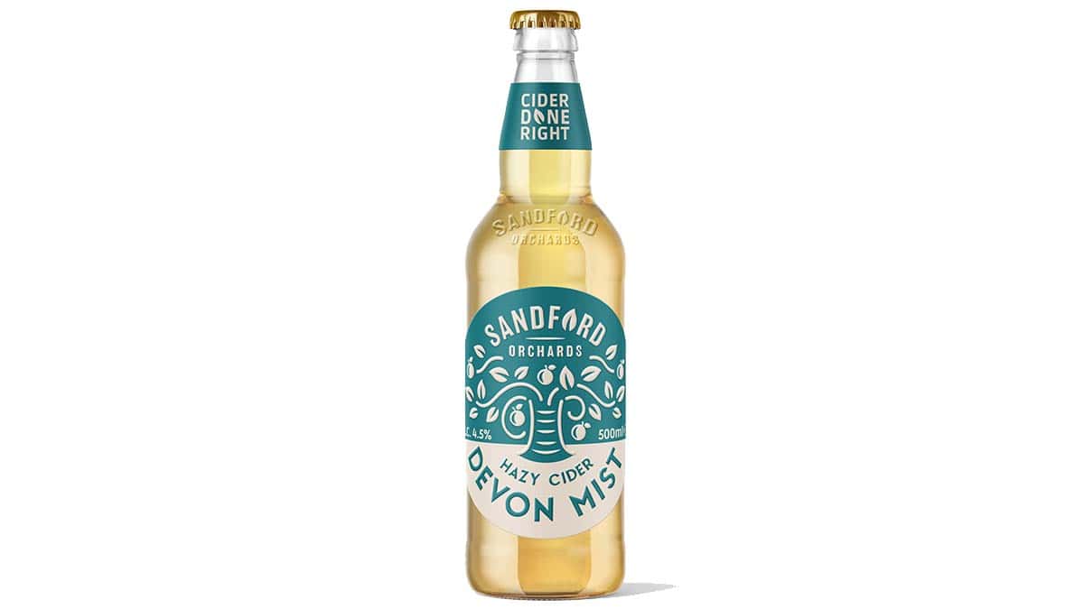 Das Bild zeigt eine Flasche von Cider von Sandford Orchards