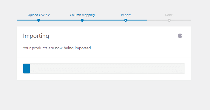 Importing WooCommerce products process