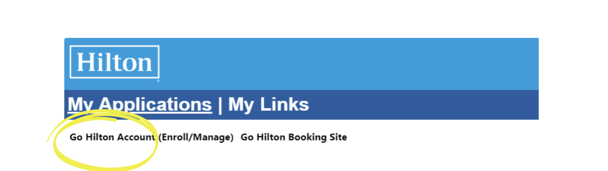 Go Hilton Employee Program – The Ultimate In-Depth Guide 4 Go Hilton Account (Enroll/Manage) page