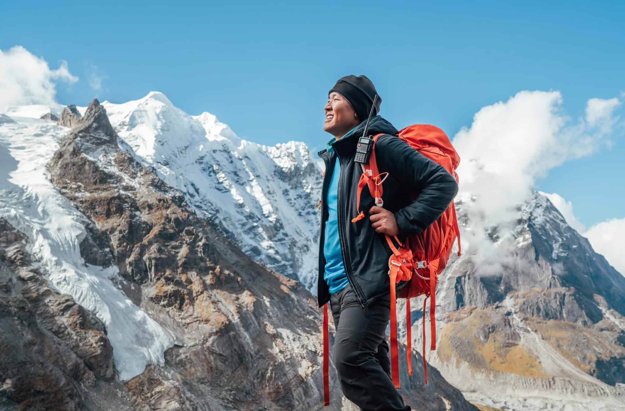 Sherpa on the approach to Mera Peak