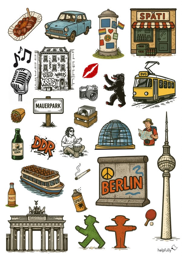 Berliner Motive zum Ausdrucken als gratis Bastelvorlage