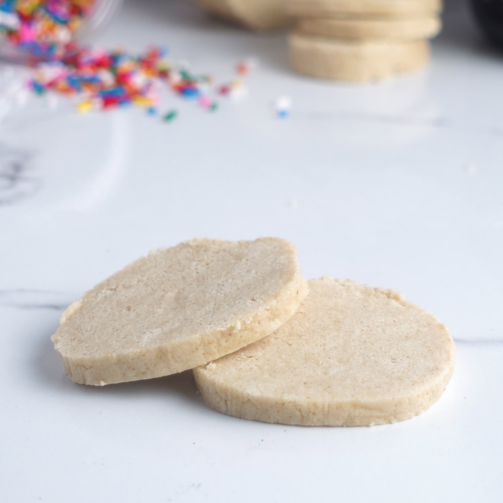 Cut out cookie dough rounds