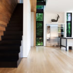 A room with a wood floor