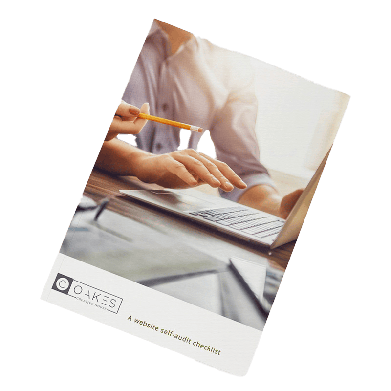 Marketing agency website self-audit checklist cover.