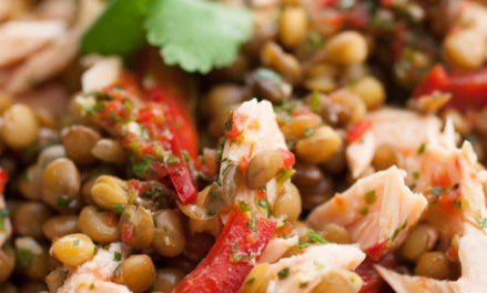 Salade de lentilles et saumon