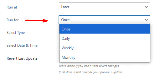 Select run for options in bulk edit plugins