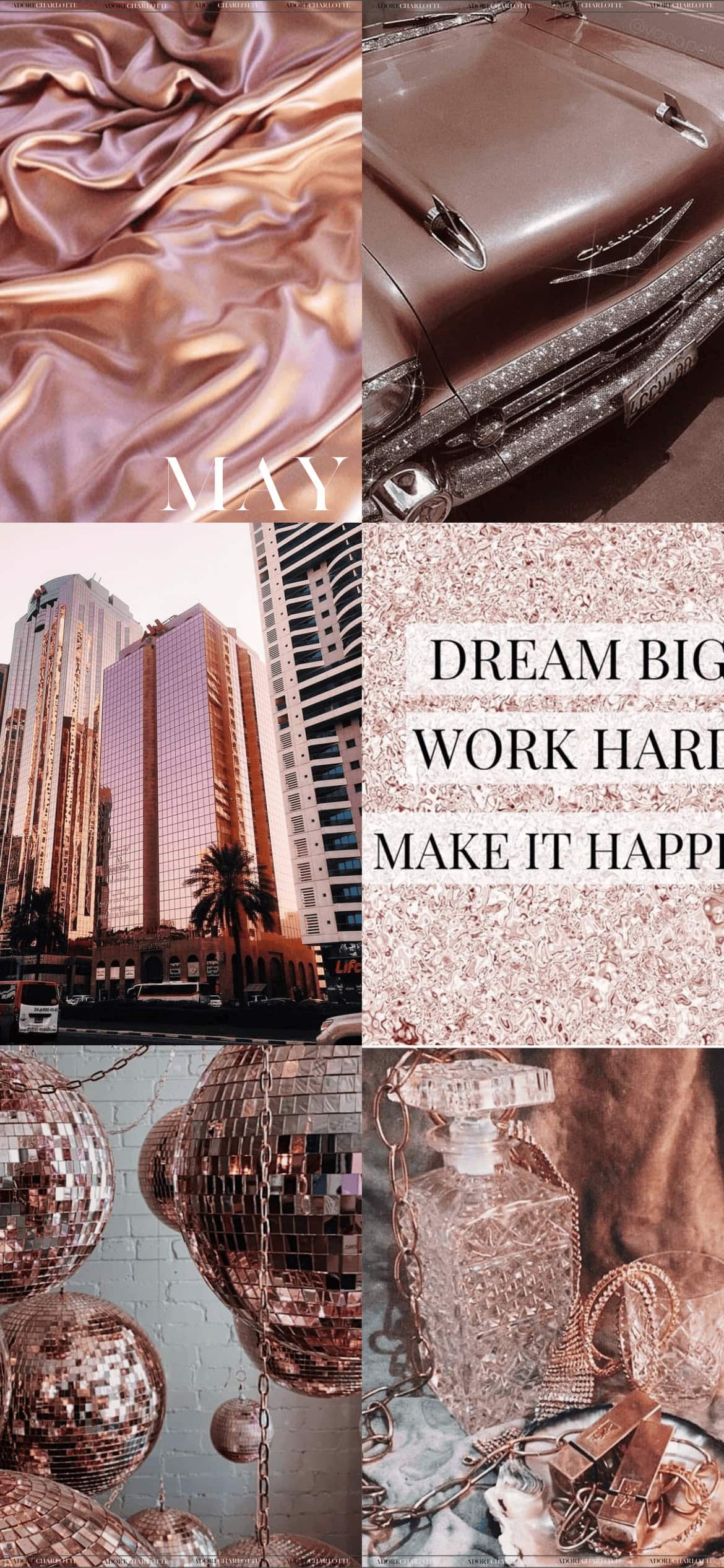 Aesthetic Rose Gold May 2024 Phone Wallpaper