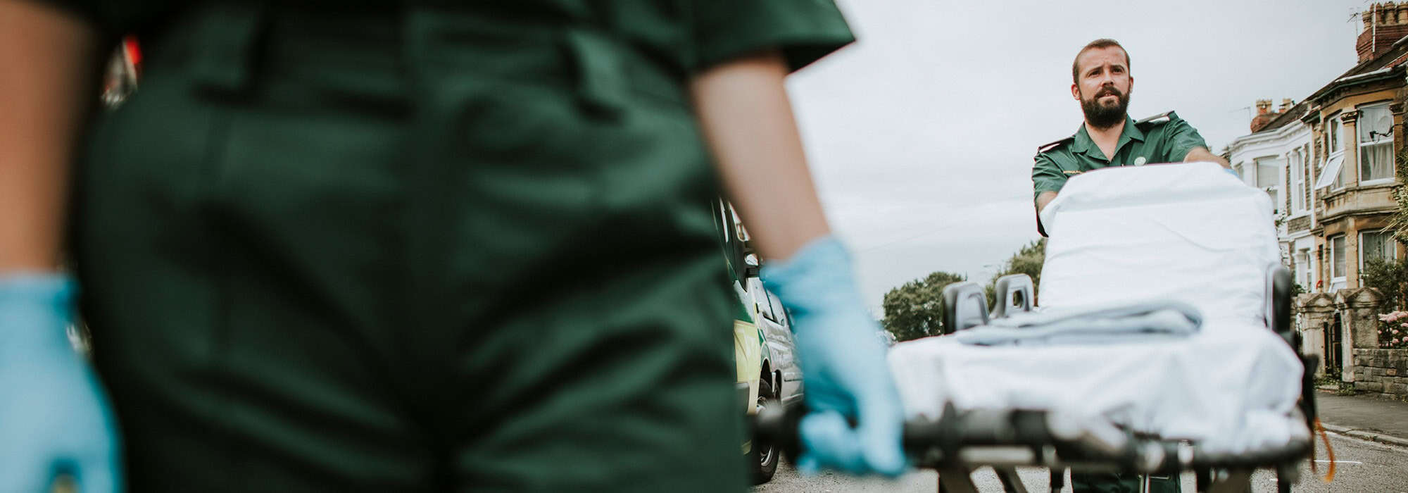 Paramedics on the scene of an accident