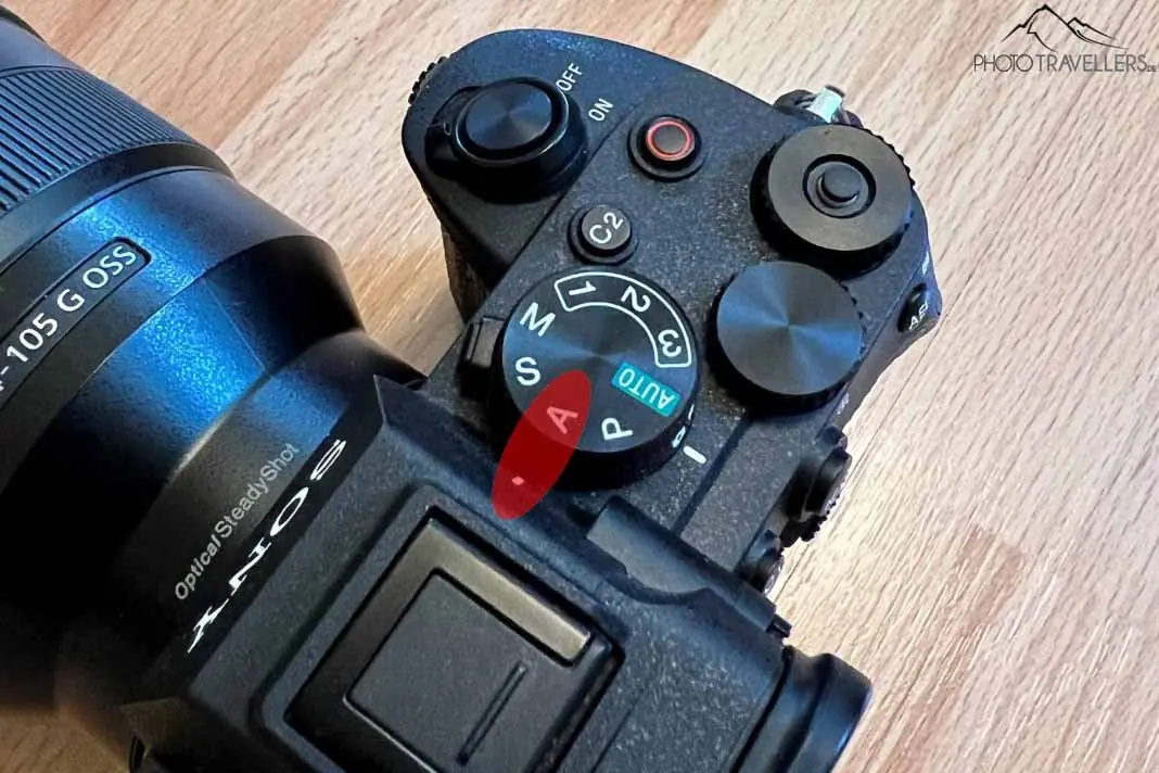 Eingestellte Zeitautomatik A bei einer Sony Alpha 7 IV