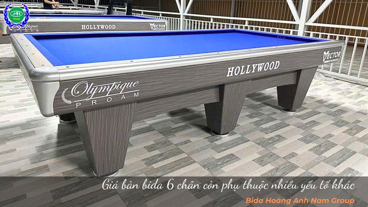 Giá bàn bida 6 chân còn phụ thuộc nhiều yếu tố khác