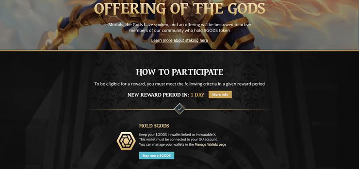 Gods Unchained - Staking Dashboard