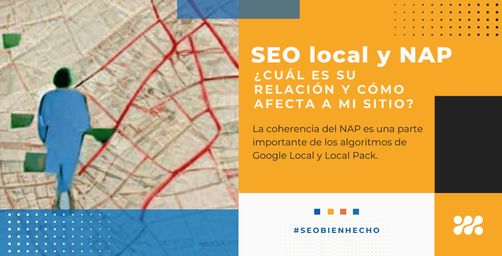 Banner: Relación entre SEO local y NAP hecha en DALL·E mini