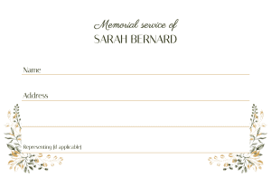 Floral frame attendance card Floral frame attendance card