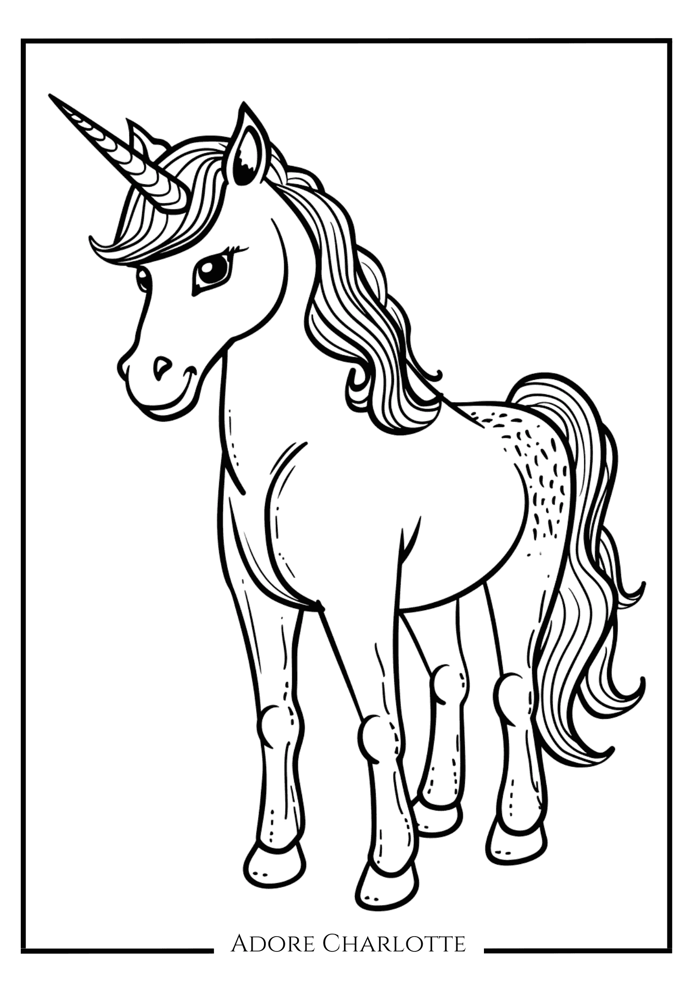 Unicorn Birthday Party Free Coloring Page
