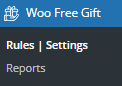 select rules and settings menu in dashboard WooCommerce