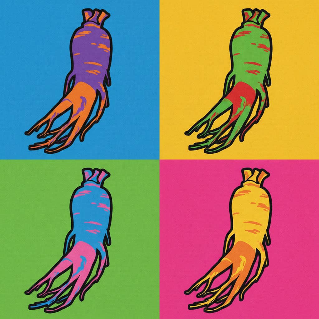 Wurzeln im Andy Warhol Stil