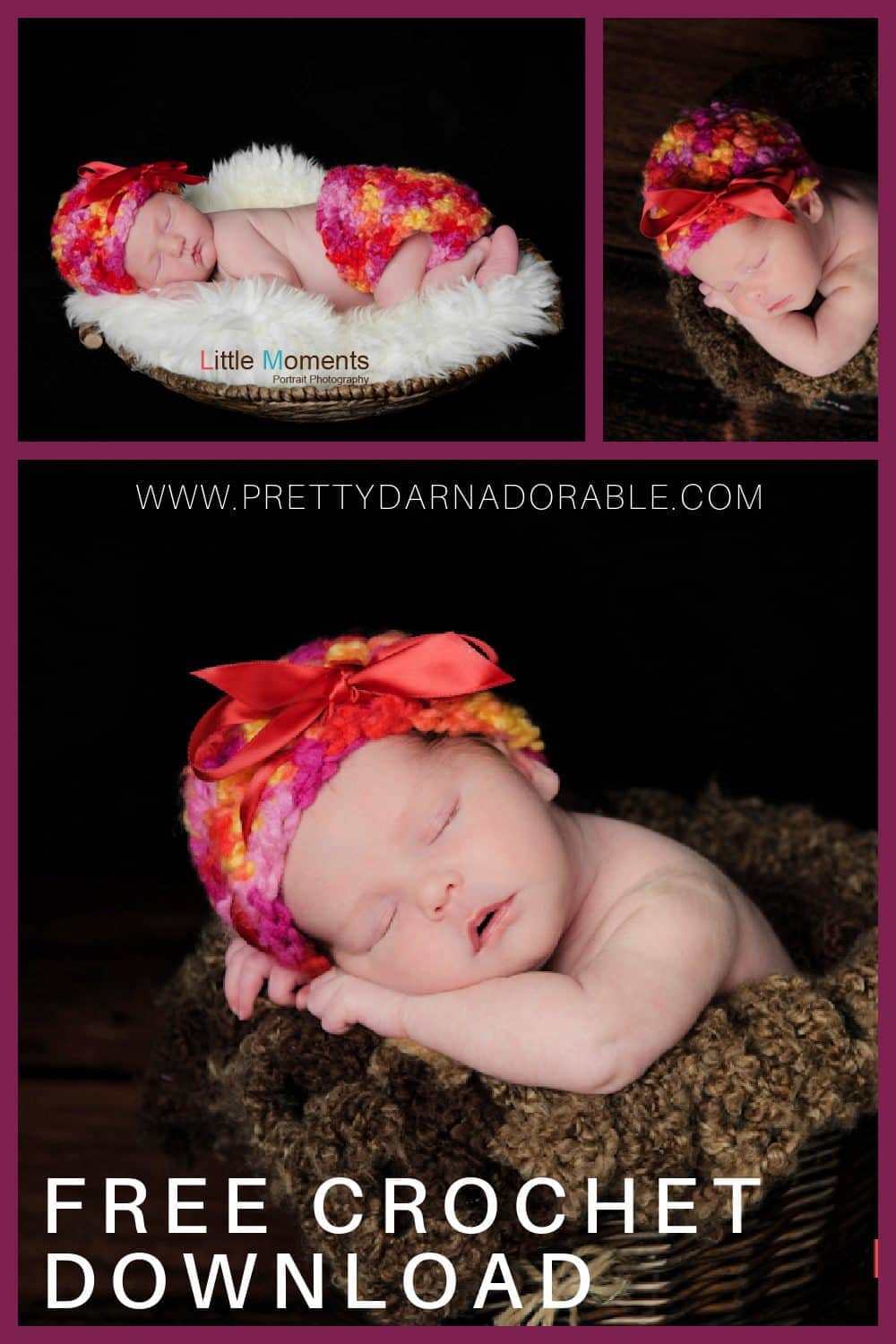 baby wearing crochet baby hat and diaper cover