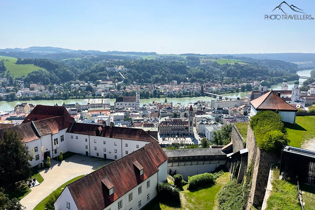 Der Blick von der Veste Oberhaus auf Passau