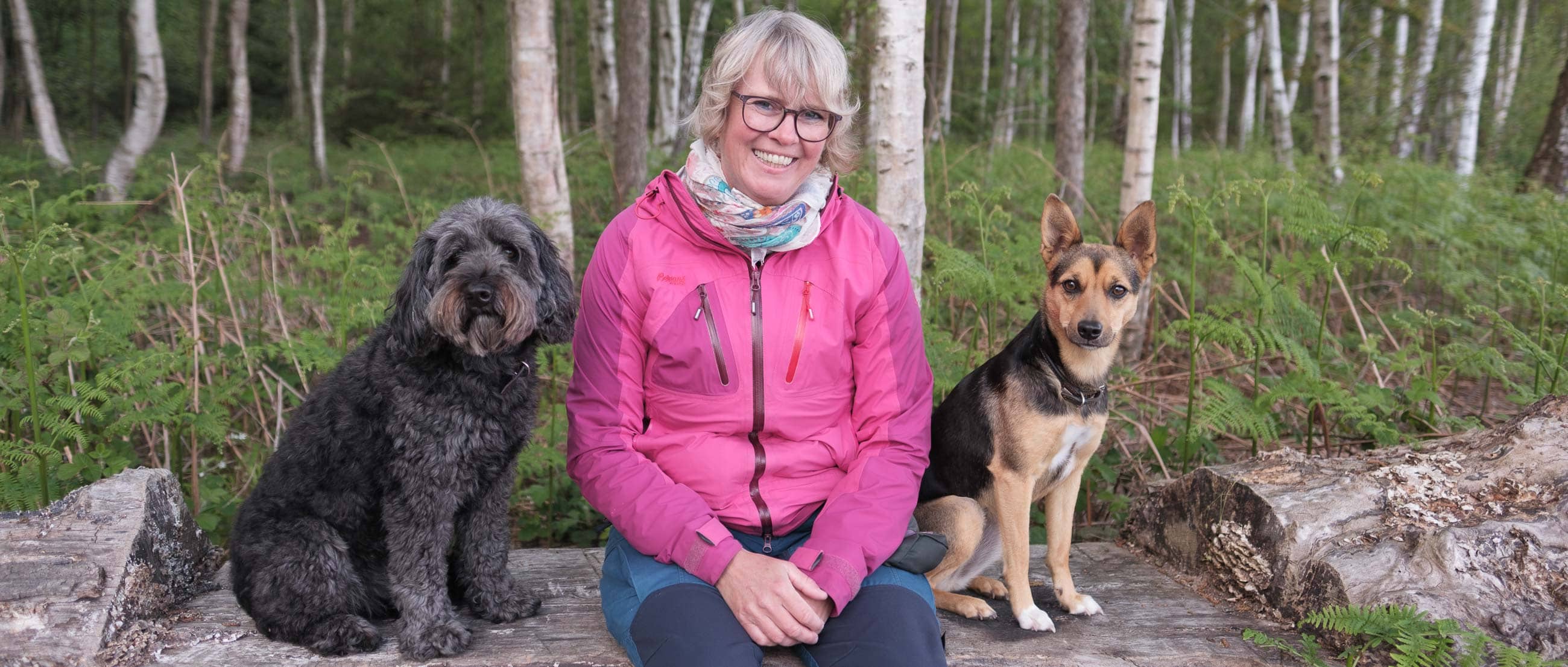 Annette mit Hunden