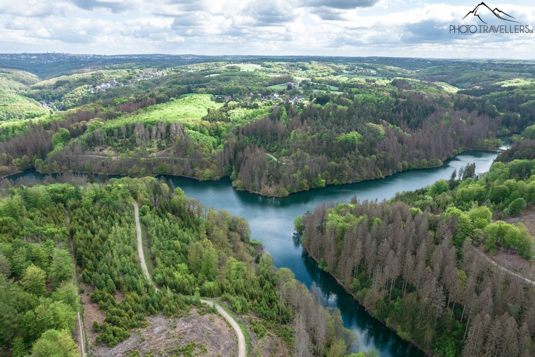 Die Sengbachtalsperre aus der Luft