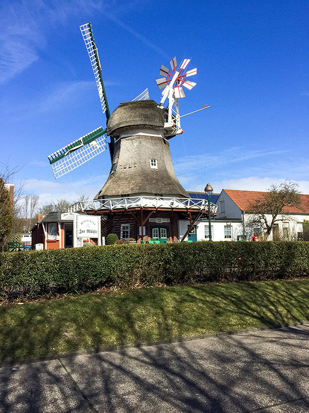 Die bekannte und einzige Windmühle ihrer Art auf Norderney