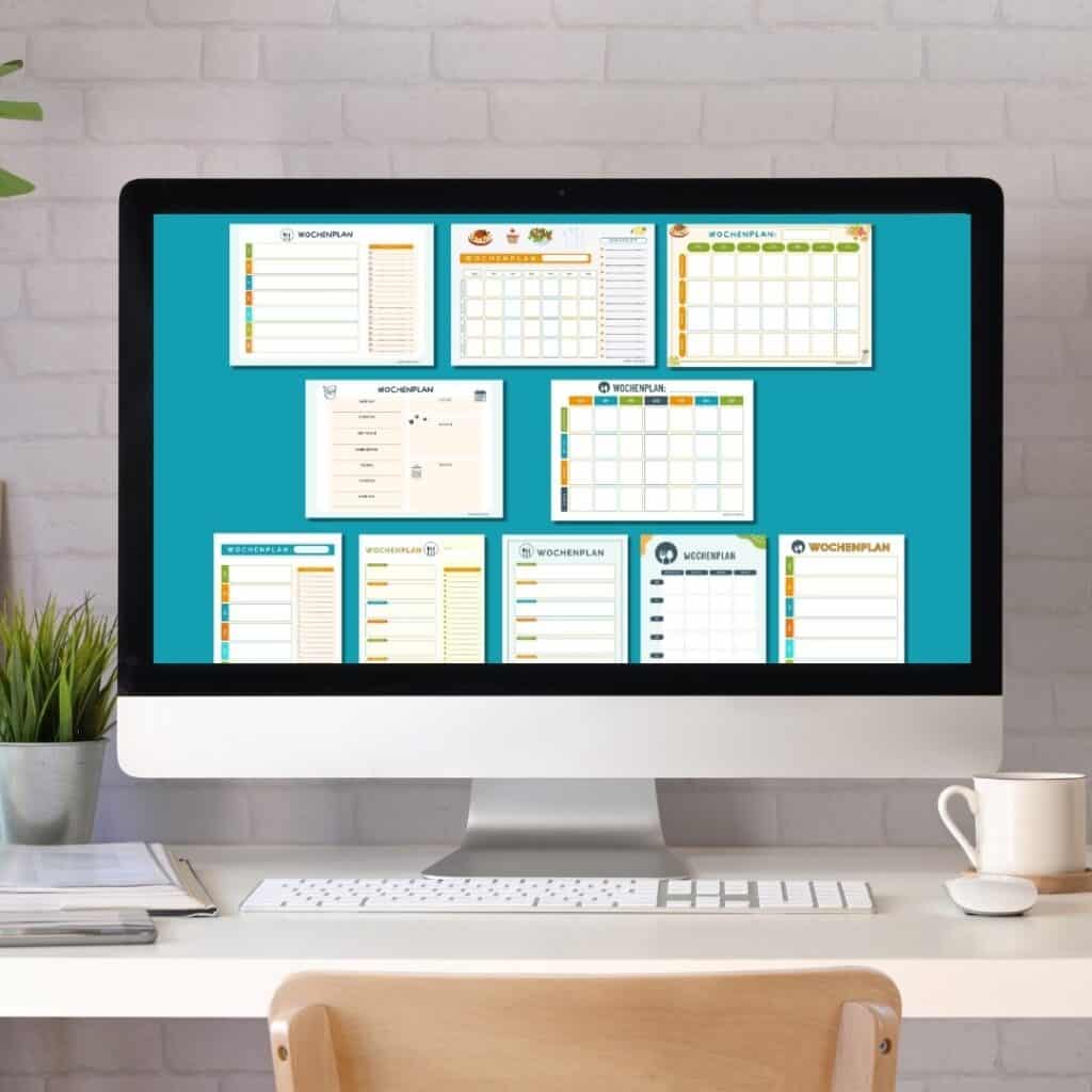 10 Wochenplan Vorlagen Essenplan als PDF gratis herunterladen - PC Vorschau