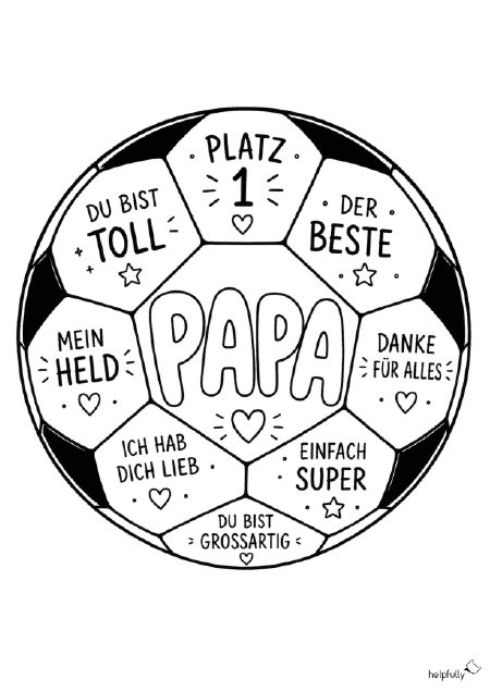 Fußball-Vorlage zum Basteln toller Vatertagsgeschenke für Papa
