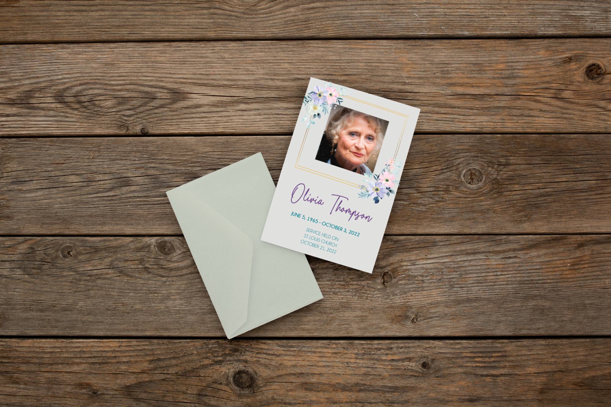 Funeral memorial card