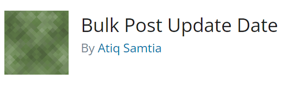 bulk post update date WordPress plugin
