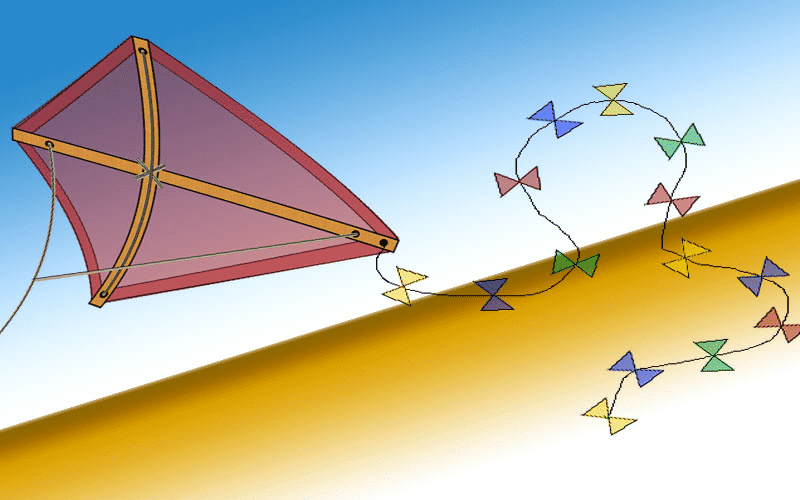 Drachen basteln aus Papier und Holzleisten Drachen basteln