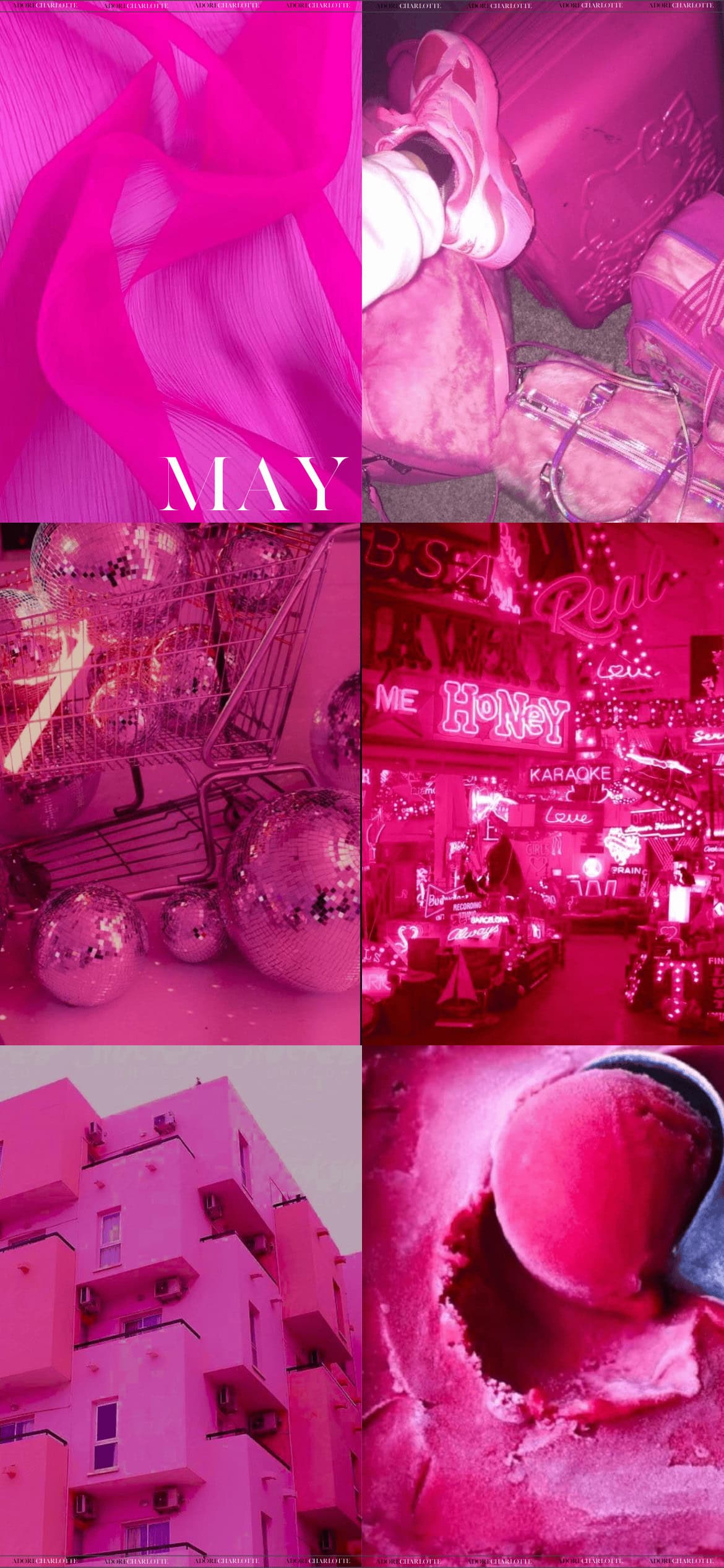 Aesthetic Hot Pink May 2024 Phone Wallpaper