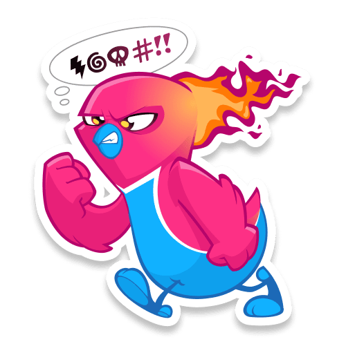 angry Bird cartoon is angry