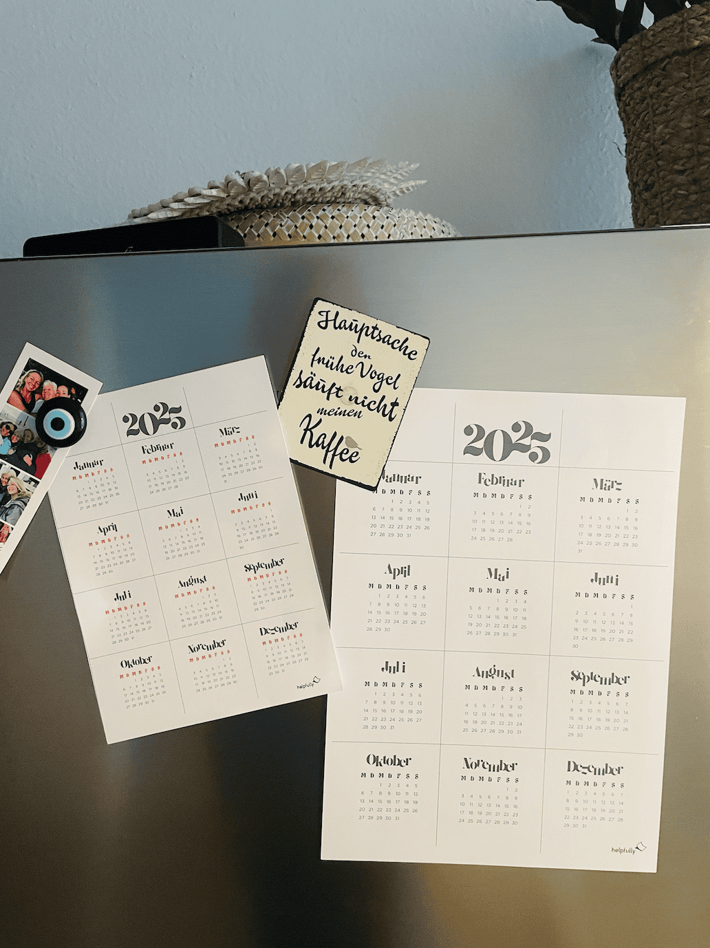 Jahreskalender 2025 zum Ausdrucken, A5 und A4 Formate