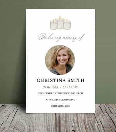 Candle Funeral program templates (032) Candle Funeral program templates (032) - Free Funeral Order of Service Template