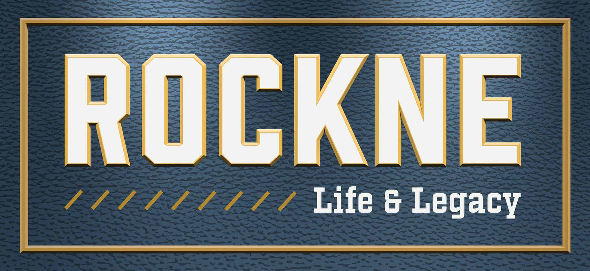 ~ai-0ac926b8-a9e2-4a94-aee2-2831fbf7b1c5_ Vintage signage for The Rockne Life & Legacy exhibit at the History Museum, highlighting sports history and inspirational stories.