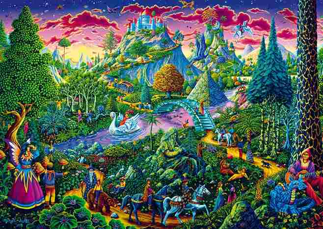 Schmidt Spielen Fantastic fairy world palapeli 1000 palaa. Kuvitus Michael Fishel